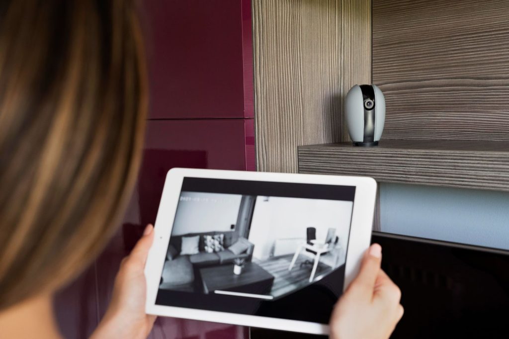woman looking at infrared camera