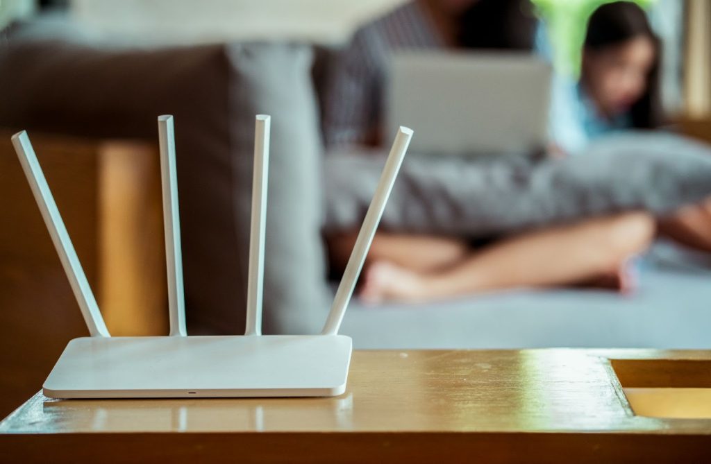 router on top of the table 