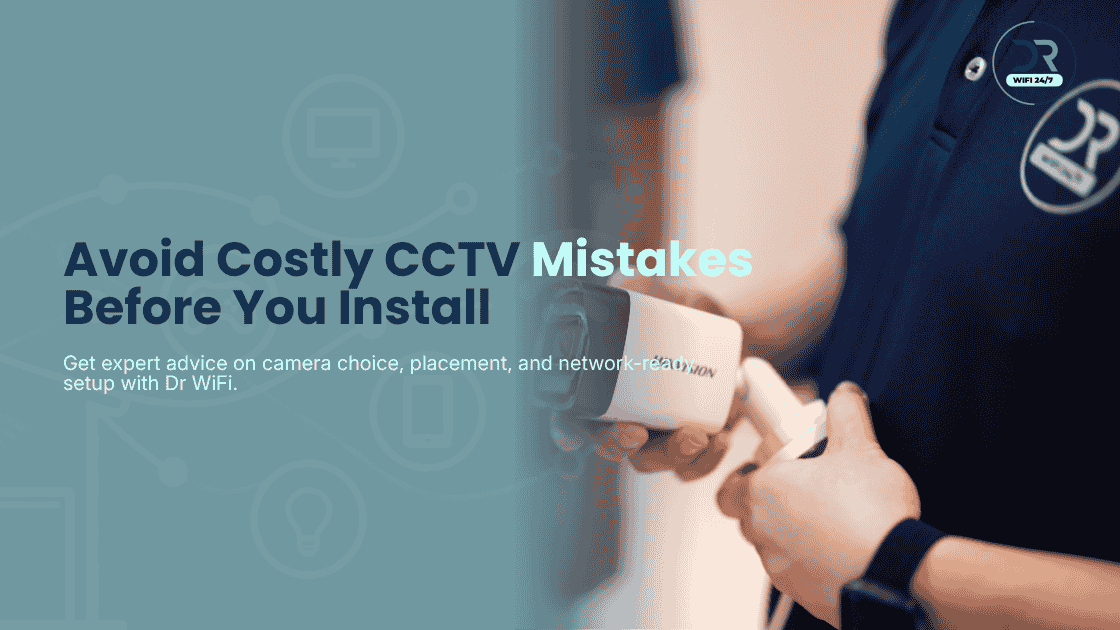 Professional network consultant showing a high-end router to a homeowner, with call to action: Get Expert Recommendations for Your Home Network.